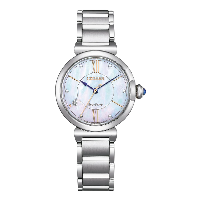 Citizen L EM1070-83L Damenuhr Grün • Eco-Drive Saphirglas • Edelstahlarmband