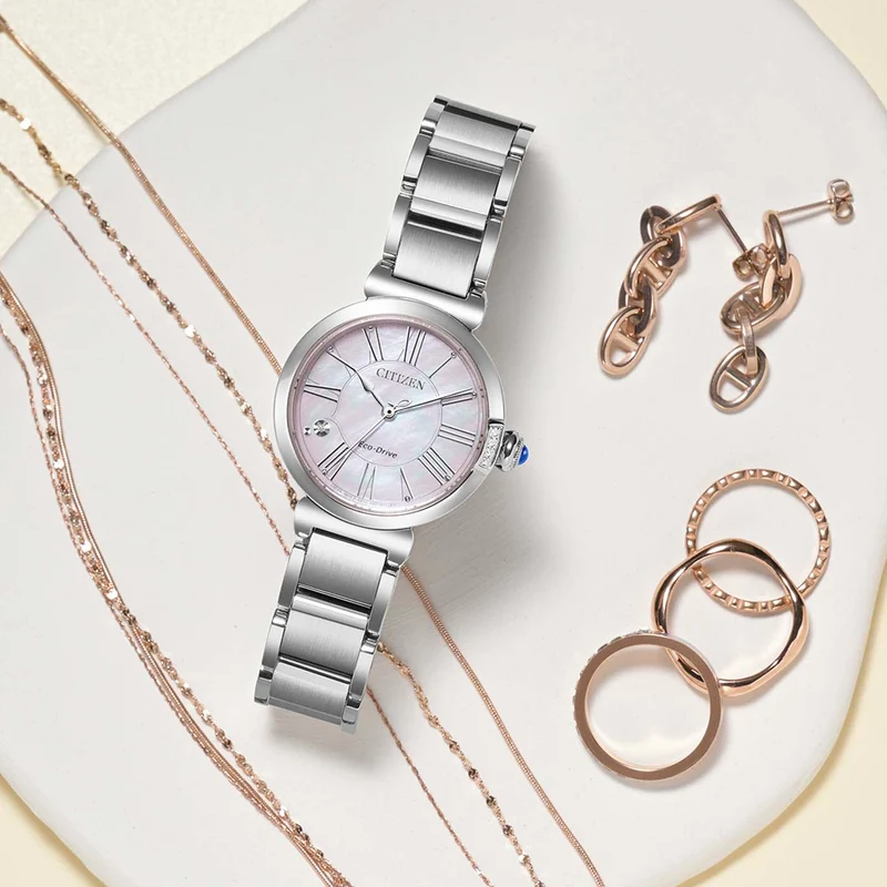 Citizen EM1060-87Y Damenuhr Eco-Drive • Saphirglas • Perlmutt-Zifferblatt