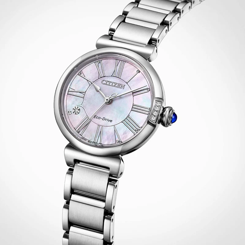 Citizen EM1060-87Y Damenuhr Eco-Drive • Saphirglas • Perlmutt-Zifferblatt
