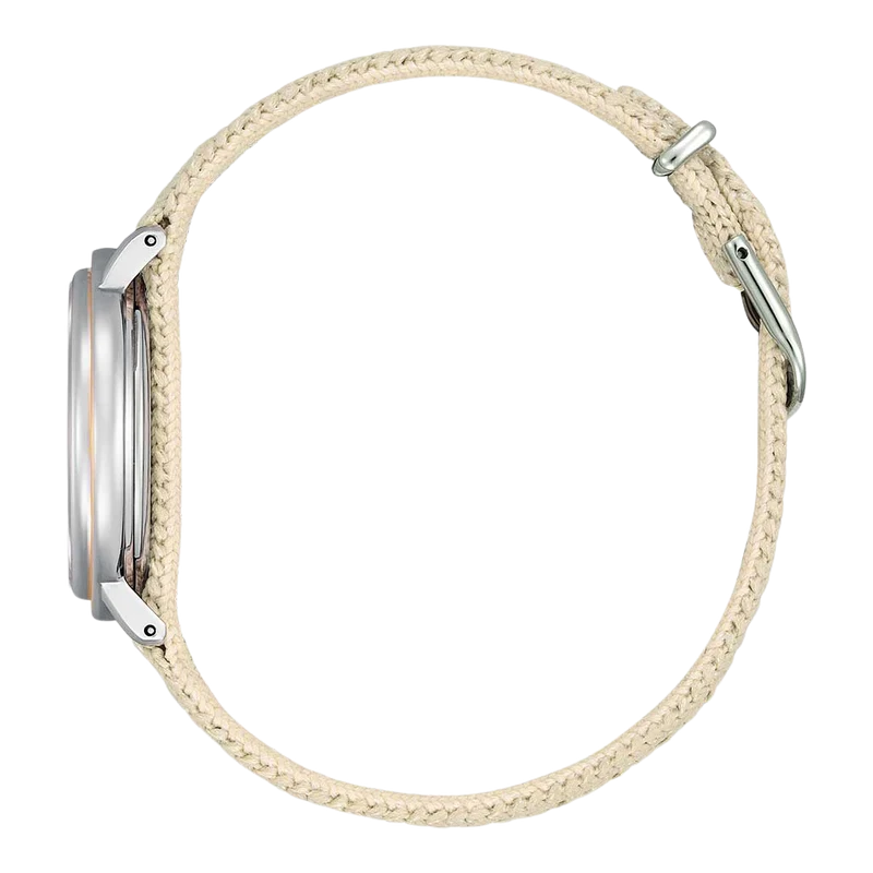 Citizen Ambiluna EM1006-40A Damen Armbanduhr Beige • Eco-Drive Saphirglas • Bicolor Roségold