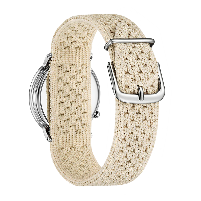 Citizen Ambiluna EM1006-40A Damen Armbanduhr Beige • Eco-Drive Saphirglas • Bicolor Roségold
