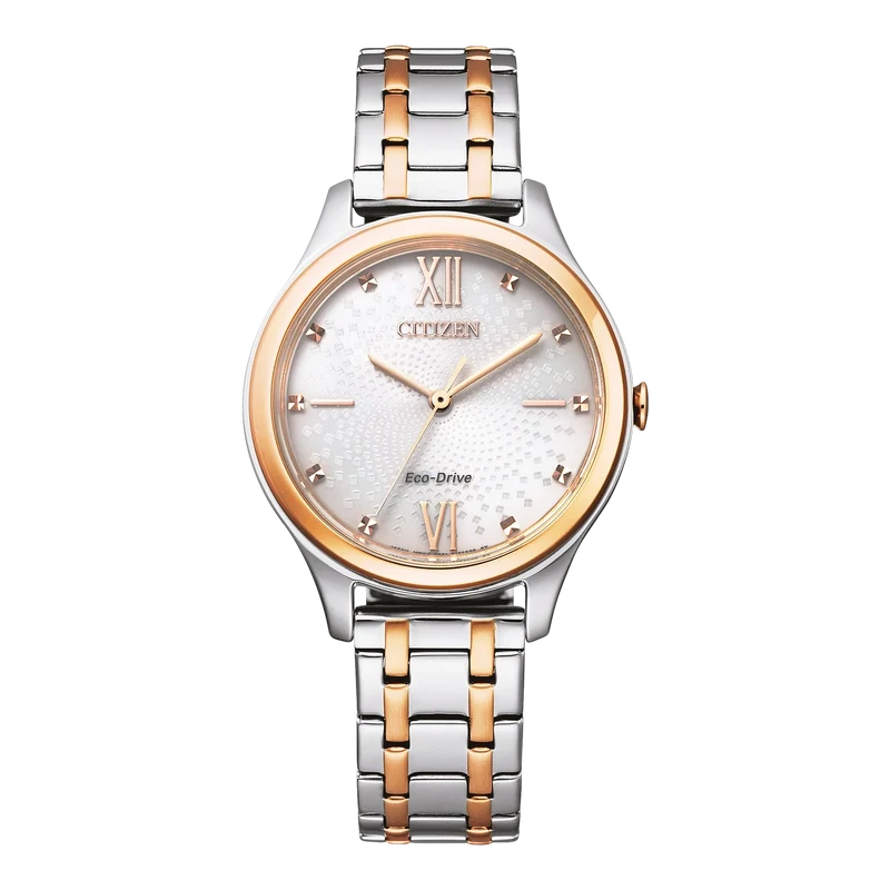 Citizen Eco Drive EM0506-77A Damenuhr Bicolor • Solarbetrieb • Römische Indizes