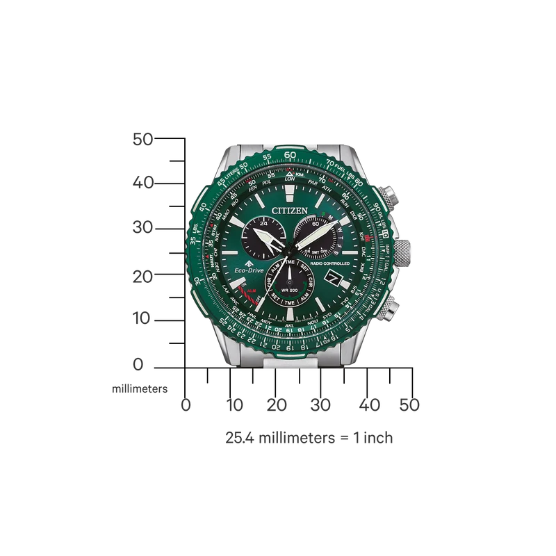 Citizen CB5004-59W Promaster Herrenuhr Grün • Funk Eco-Drive • Saphirglas
