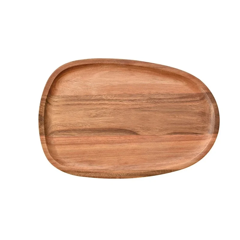 Houten Serveerplank Acacia Rechthoekig Ovaal Rond Hapjesplank Snijplank Ontbijt Diner Keuken Tafel Serving | Sansoti