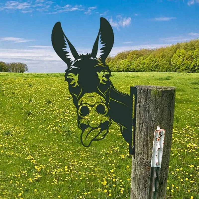 Metalen Boerderijdier Wanddecoratie 28x29cm Bruin Ijzer Tuinornament Rustiek Buitendecor Handgemaakt | Sansoti