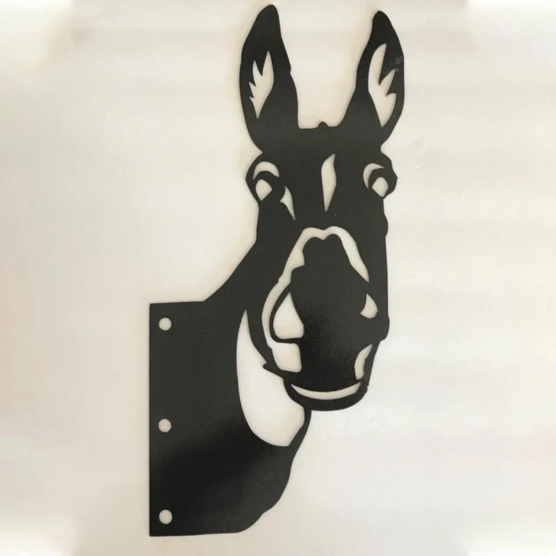 Metalen Boerderijdier Wanddecoratie 28x29cm Bruin Ijzer Tuinornament Rustiek Buitendecor Handgemaakt | Sansoti