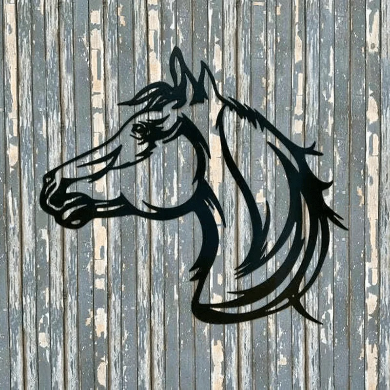 Metalen Boerderijdier Wanddecoratie 28x29cm Bruin Ijzer Tuinornament Rustiek Buitendecor Handgemaakt | Sansoti