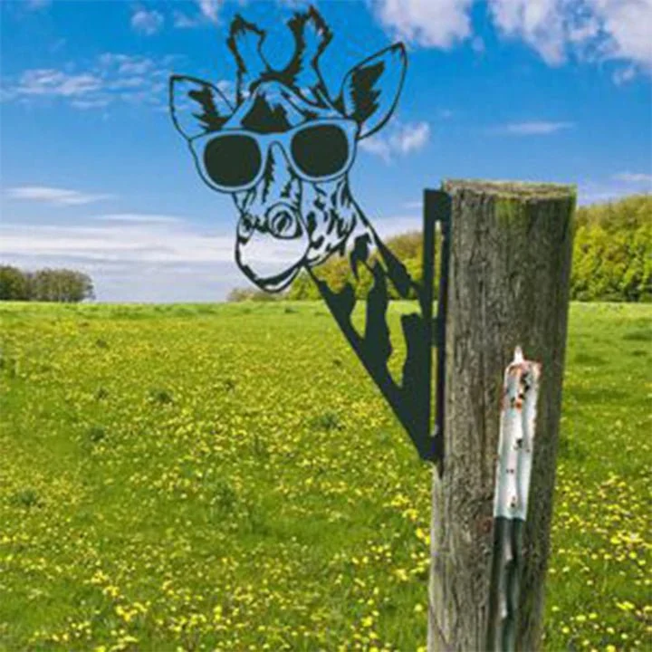 Metalen Boerderijdier Wanddecoratie 28x29cm Bruin Ijzer Tuinornament Rustiek Buitendecor Handgemaakt | Sansoti