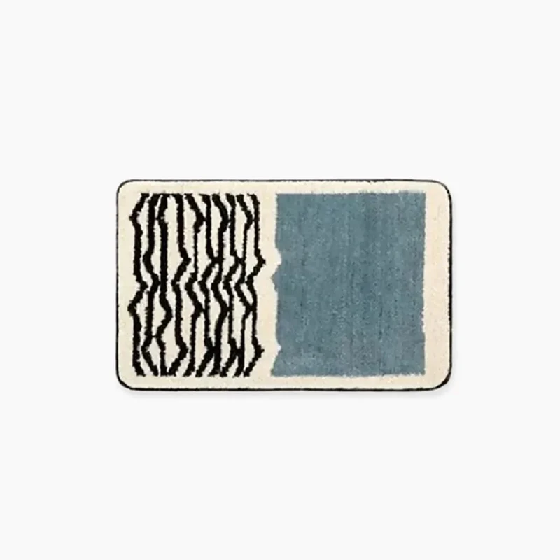 Badmat met Abstract Patroon 40x60 50x80 Antislip Polyester Machinewasbaar Badkamermat Rood Geel Blauw Zwart | Sansoti