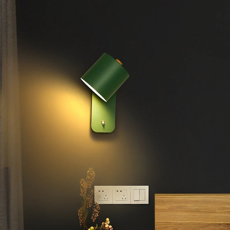 Wandlamp Hout Metaal Verstelbare Kap Schakelaar E27 Fitting Nordic Design Slaapkamer Hal Leesverlichting | Sansoti