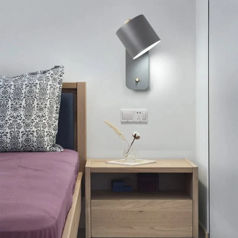 Wandlamp Hout Metaal Verstelbare Kap Schakelaar E27 Fitting Nordic Design Slaapkamer Hal Leesverlichting | Sansoti