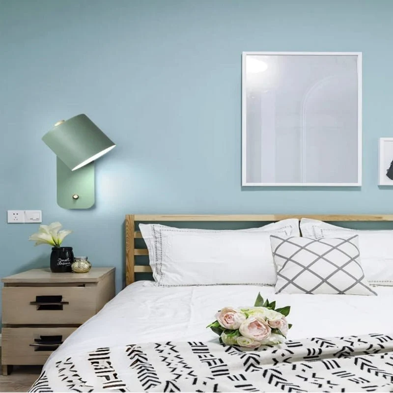 Wandlamp Hout Metaal Verstelbare Kap Schakelaar E27 Fitting Nordic Design Slaapkamer Hal Leesverlichting | Sansoti