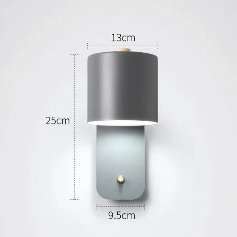Wandlamp Hout Metaal Verstelbare Kap Schakelaar E27 Fitting Nordic Design Slaapkamer Hal Leesverlichting | Sansoti