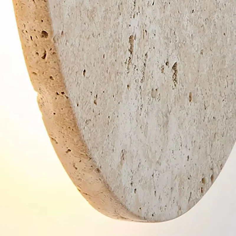 Ronde Wandlamp Natuursteen Travertin LED 20-30cm Warm Neutraal Koel Licht Sfeervol Modern Wandverlichting | Sansoti