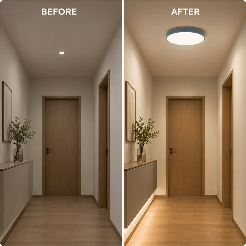 Ronde Houten Plafondlamp met LED Verlichting 30-50cm Dimbaar Warm Wit Licht voor Woonkamer Slaapkamer Eetkamer | Sansoti