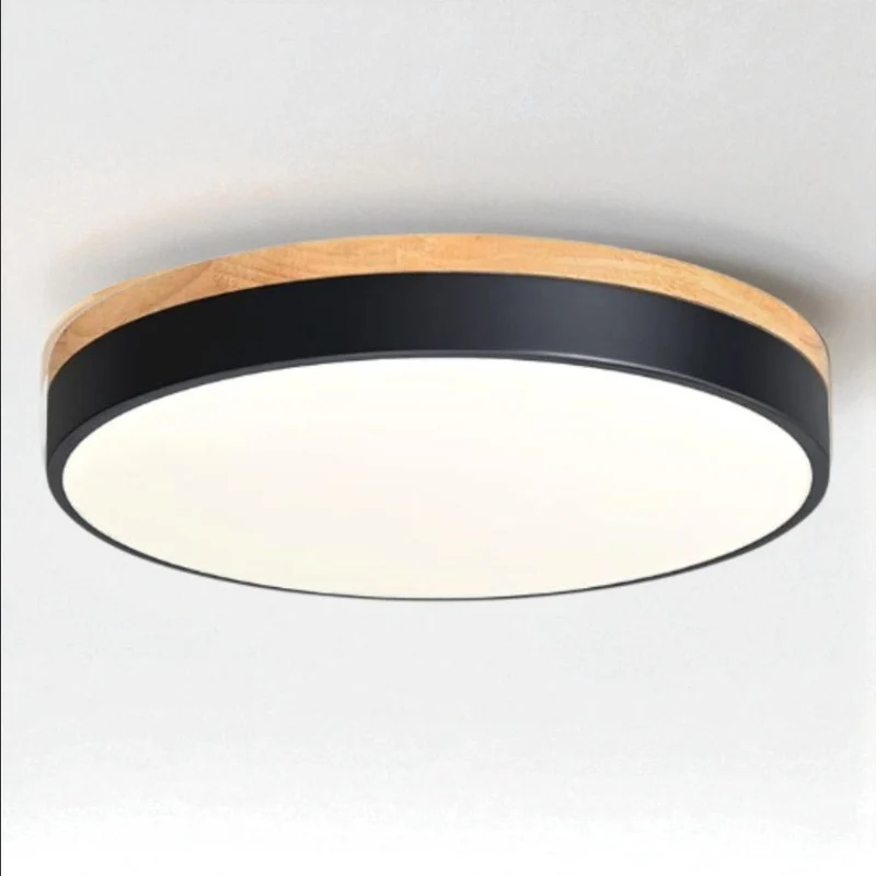 Ronde Houten Plafondlamp met LED Verlichting 30-50cm Dimbaar Warm Wit Licht voor Woonkamer Slaapkamer Eetkamer | Sansoti