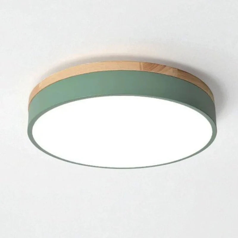 Ronde Houten Plafondlamp met LED Verlichting 30-50cm Dimbaar Warm Wit Licht voor Woonkamer Slaapkamer Eetkamer | Sansoti