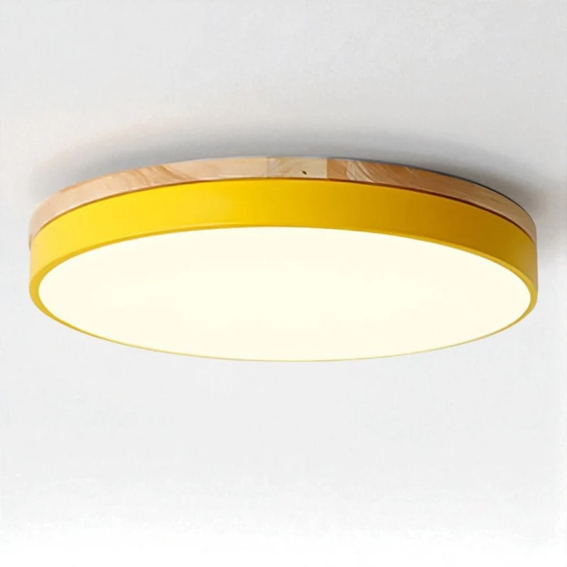 Ronde Houten Plafondlamp met LED Verlichting 30-50cm Dimbaar Warm Wit Licht voor Woonkamer Slaapkamer Eetkamer | Sansoti