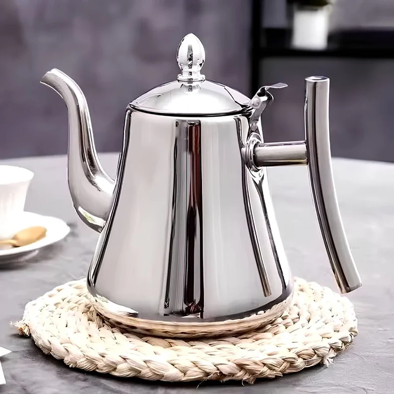 Roestvrijstalen Waterketel met Geïntegreerd Filter 1L 1.5L Inductie Geschikt voor Thee en Koffie Zilver Goud | Sansoti