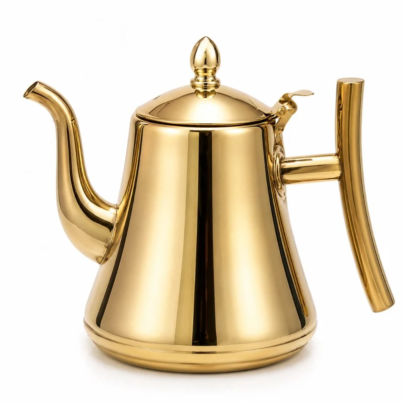 Roestvrijstalen Waterketel met Geïntegreerd Filter 1L 1.5L Inductie Geschikt voor Thee en Koffie Zilver Goud | Sansoti