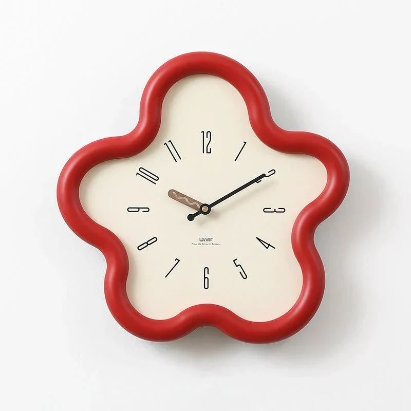 Wandklok met 3D Bloemmotief en Stille Slingerbeweging 39x39cm Decoratief Design voor Woonkamer Slaapkamer | Sansoti