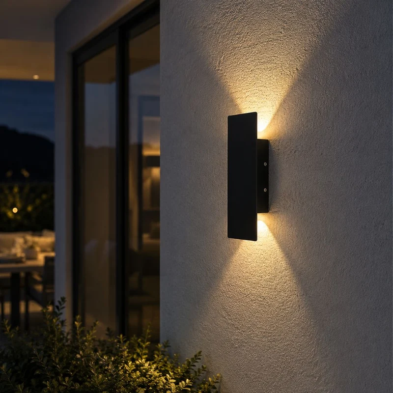 Zwarte Buitenlamp LED Wandverlichting Weerbestendig Aluminium 6W 18W 24W IP65 Tuin Terras Balkon Veranda | Sansoti