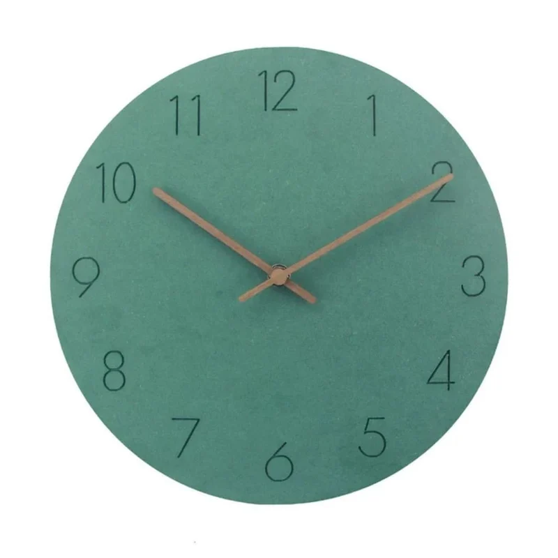 Houten Wandklok Stil Uurwerk Scandinavisch Design 29cm Rond Minimalistisch Woonkamer Slaapkamer Kantoor | Sansoti