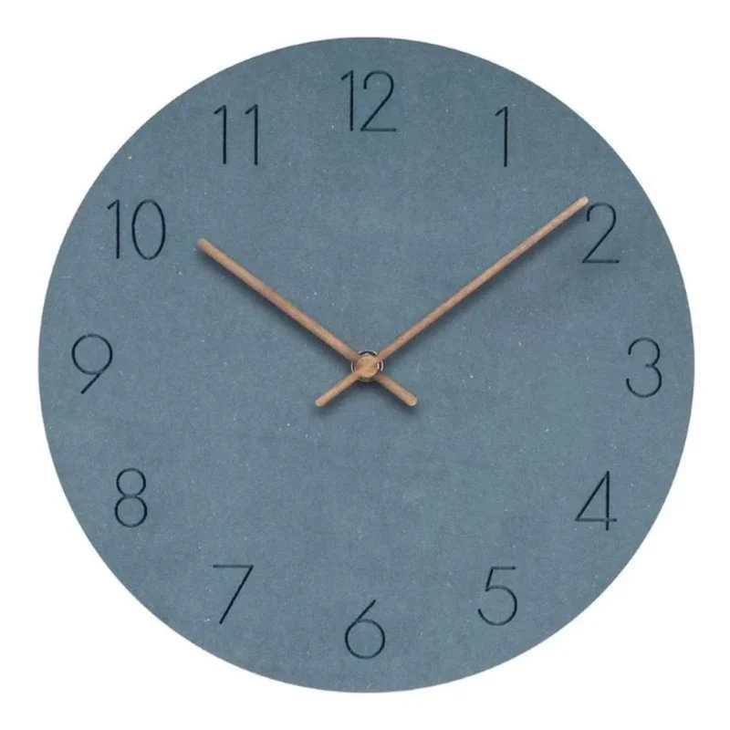Houten Wandklok Stil Uurwerk Scandinavisch Design 29cm Rond Minimalistisch Woonkamer Slaapkamer Kantoor | Sansoti