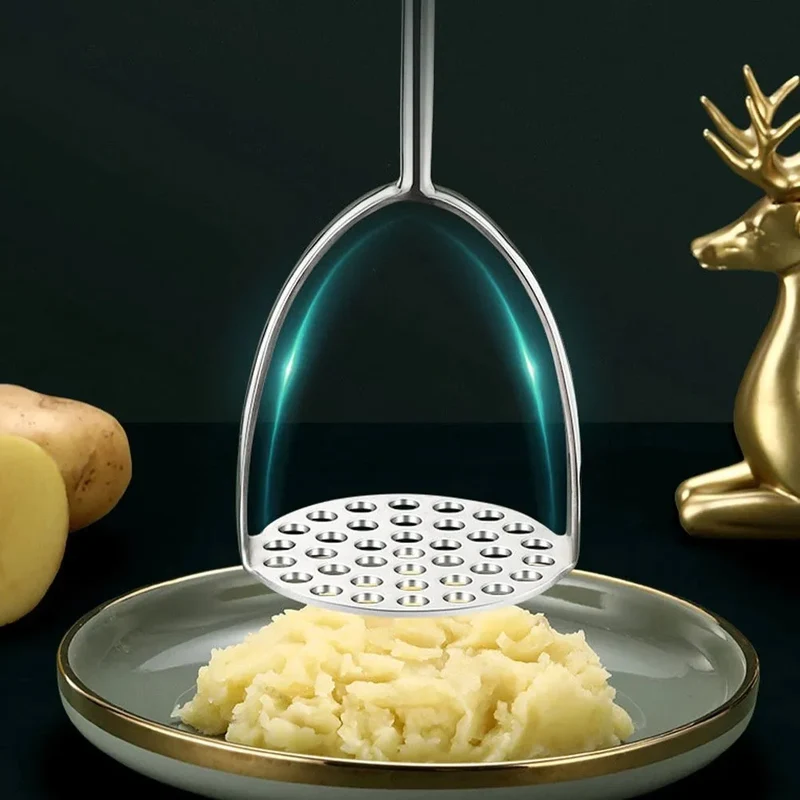 Aardappelstamper RVS met Houten Handgreep Ergonomisch Keukengerei Pureestamper Groentestamper Kookgerei | Sansoti