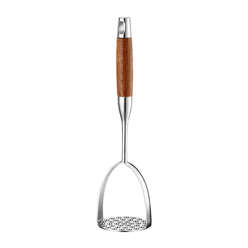 Aardappelstamper RVS met Houten Handgreep Ergonomisch Keukengerei Pureestamper Groentestamper Kookgerei | Sansoti