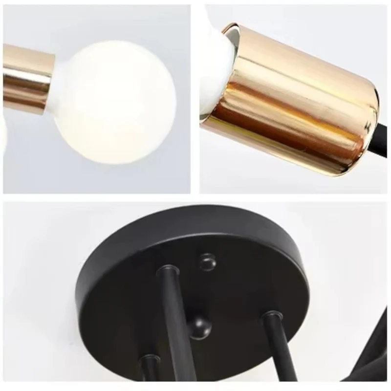 Plafondlamp Starburst IJzeren Armen E27 Nordic Mid-Century Design Moderne Verlichting voor Woonkamer Eetkamer | Sansoti