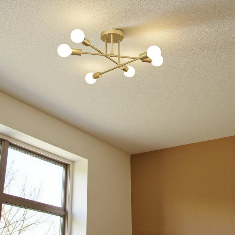 Plafondlamp Starburst IJzeren Armen E27 Nordic Mid-Century Design Moderne Verlichting voor Woonkamer Eetkamer | Sansoti