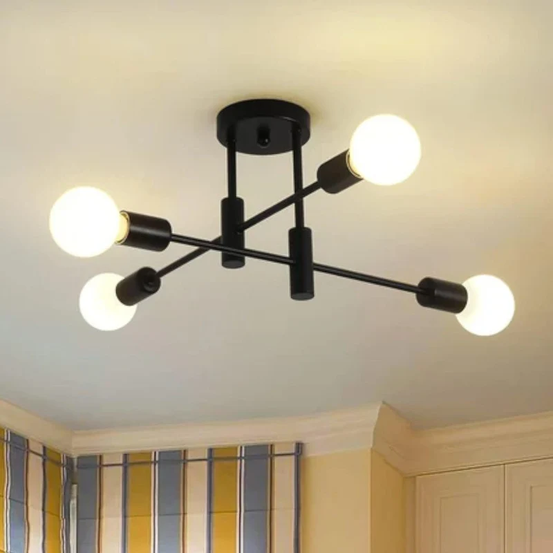 Plafondlamp Starburst IJzeren Armen E27 Nordic Mid-Century Design Moderne Verlichting voor Woonkamer Eetkamer | Sansoti
