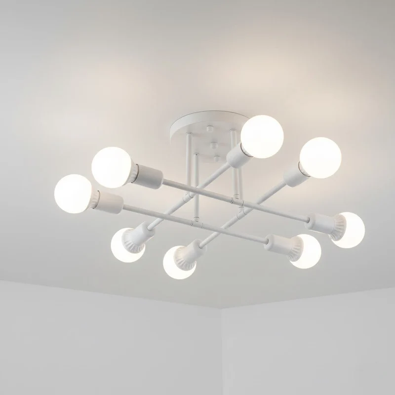 Plafondlamp Starburst IJzeren Armen E27 Nordic Mid-Century Design Moderne Verlichting voor Woonkamer Eetkamer | Sansoti