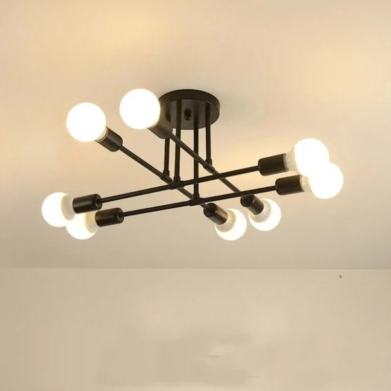 Plafondlamp Starburst IJzeren Armen E27 Nordic Mid-Century Design Moderne Verlichting voor Woonkamer Eetkamer | Sansoti