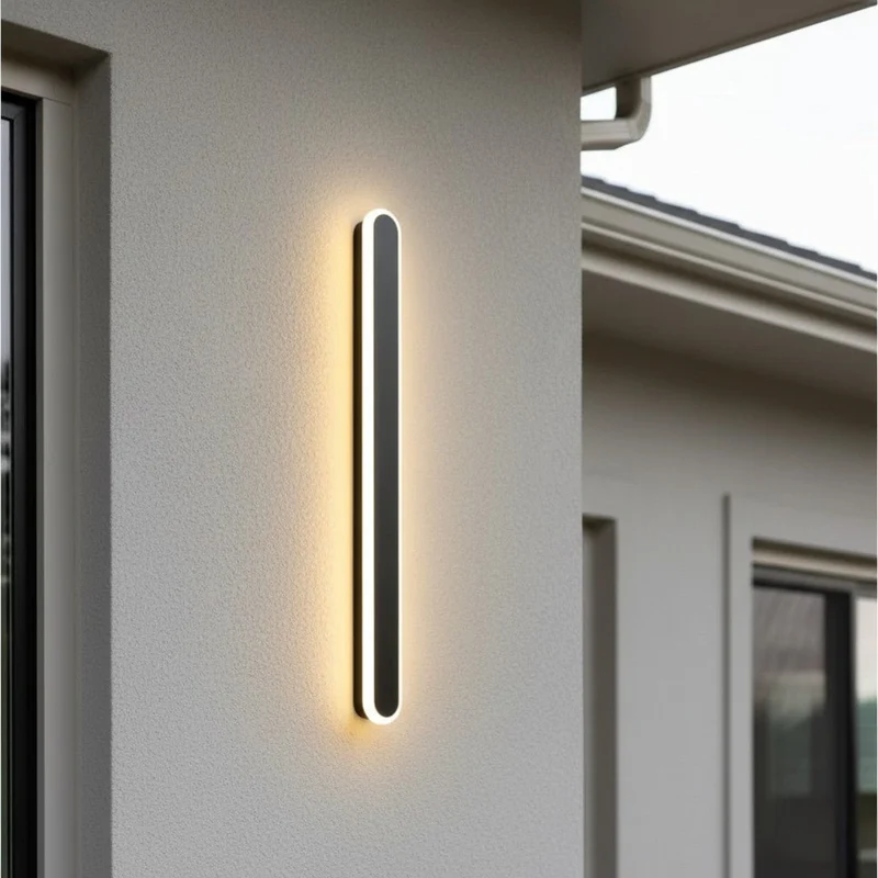 Aluminium Buitenwandlamp Afgeronde Randen IP65 LED Verlichting Gevel Entree Tuin Balkon Zwart Wit Goud | Sansoti