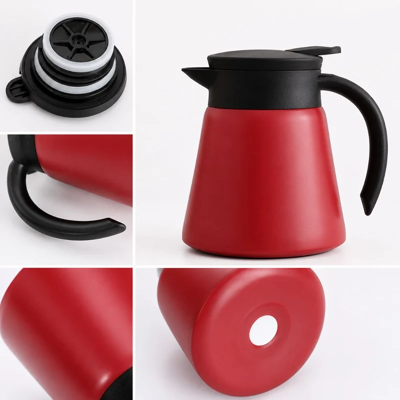 Vacuüm Thermoskan 600ml RVS Dubbelwandig Geïsoleerd voor Koffie Thee Kantoor Keuken Thuis Warm Koud Dranken | Sansoti