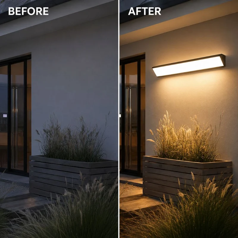 LED Buitenwandlamp Aluminium Waterdicht IP65 Zwart Wit 20-90cm Warm Koud Neutraal Licht Tuin Veranda | Sansoti