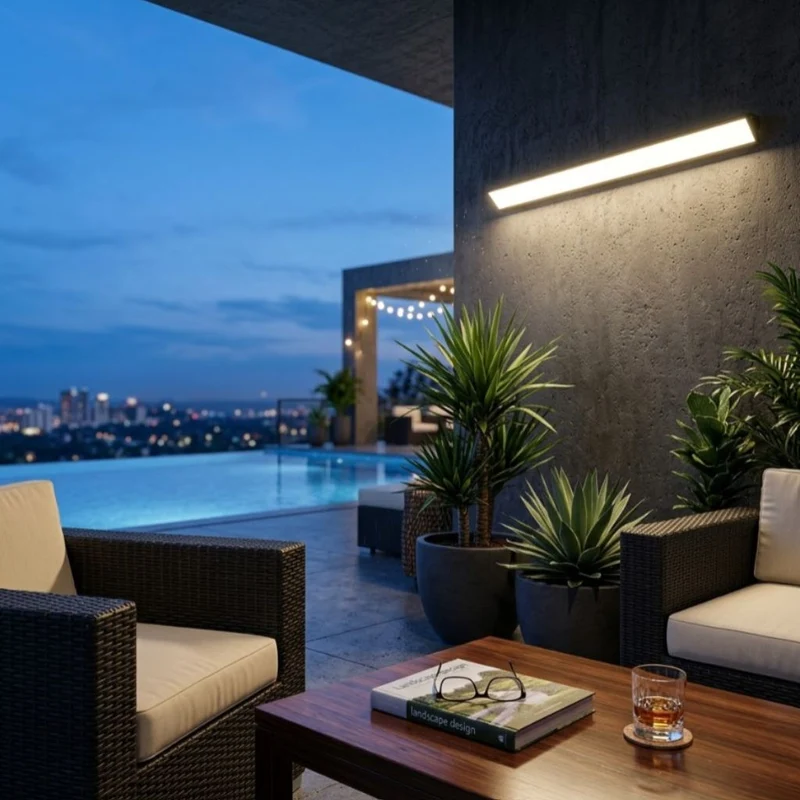 LED Buitenwandlamp Aluminium Waterdicht IP65 Zwart Wit 20-90cm Warm Koud Neutraal Licht Tuin Veranda | Sansoti