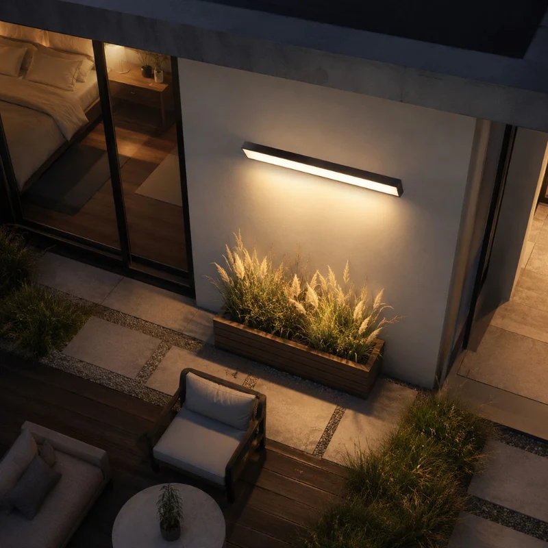 LED Buitenwandlamp Aluminium Waterdicht IP65 Zwart Wit 20-90cm Warm Koud Neutraal Licht Tuin Veranda | Sansoti