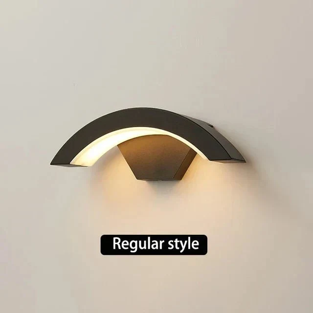 Gebogen LED Wandlamp met Bewegingssensor Buitenverlichting Aluminium Waterdicht IP65 Tuinverlichting 18W-30W | Sansoti