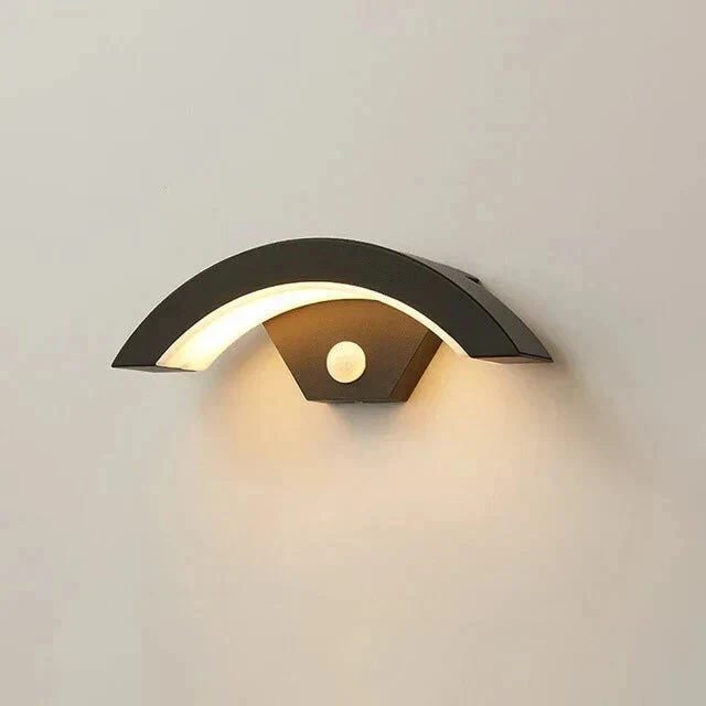 Gebogen LED Wandlamp met Bewegingssensor Buitenverlichting Aluminium Waterdicht IP65 Tuinverlichting 18W-30W | Sansoti