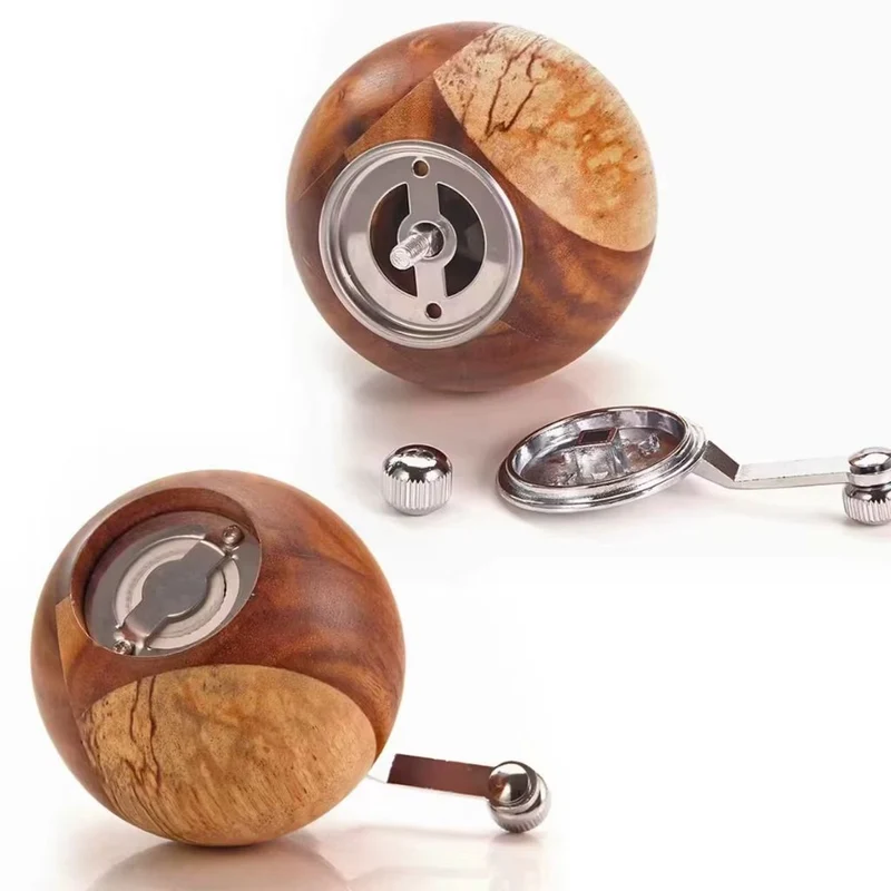Peper- en Zoutmolen Set Hout met Bol-Maalwerk en Standaard voor Tafel Keuken Eetkamer Scandinavisch Design | Sansoti