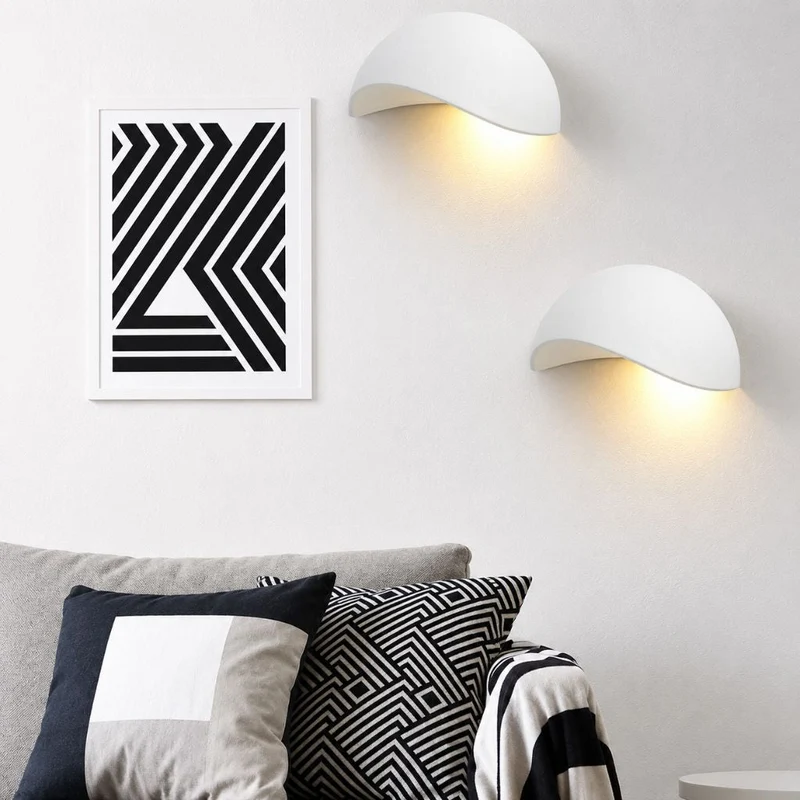 Halfronde LED Wandlamp Aluminium 20cm Warm Neutraal Wit Licht Slaapkamer Woonkamer Gang Waterdicht IP65 | Sansoti