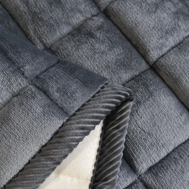 Doorgestikte Bankhoes Antislip Krasbestendig Huisdieren Beschermer 70-240cm Microfiber Donkergrijs Bruin | Sansoti