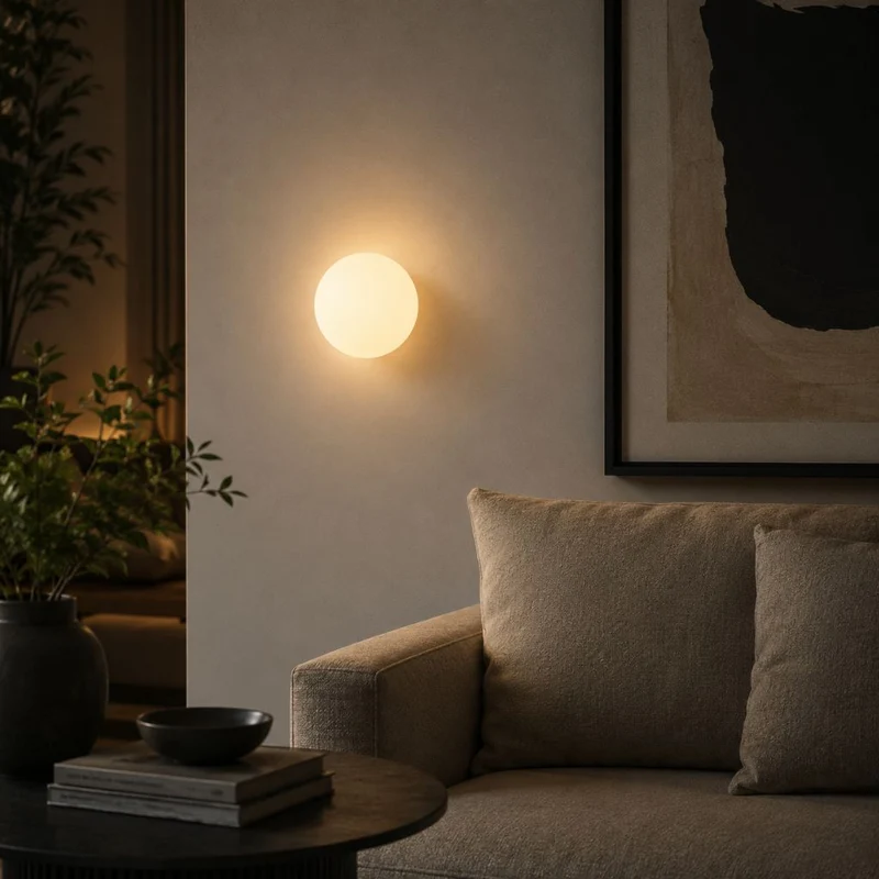 Wandlamp Bol Matglas G9 LED Wit 12-18cm Zwevend Design Moderne Verlichting voor Hal Badkamer Slaapkamer Woonkamer | Sansoti
