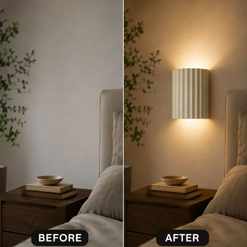 Wandlamp Geribbeld Hars G9 Pastellicht Omhoog Omlaag Verlichting Gangen Slaapkamer Trappenhuis Kinderkamer | Sansoti