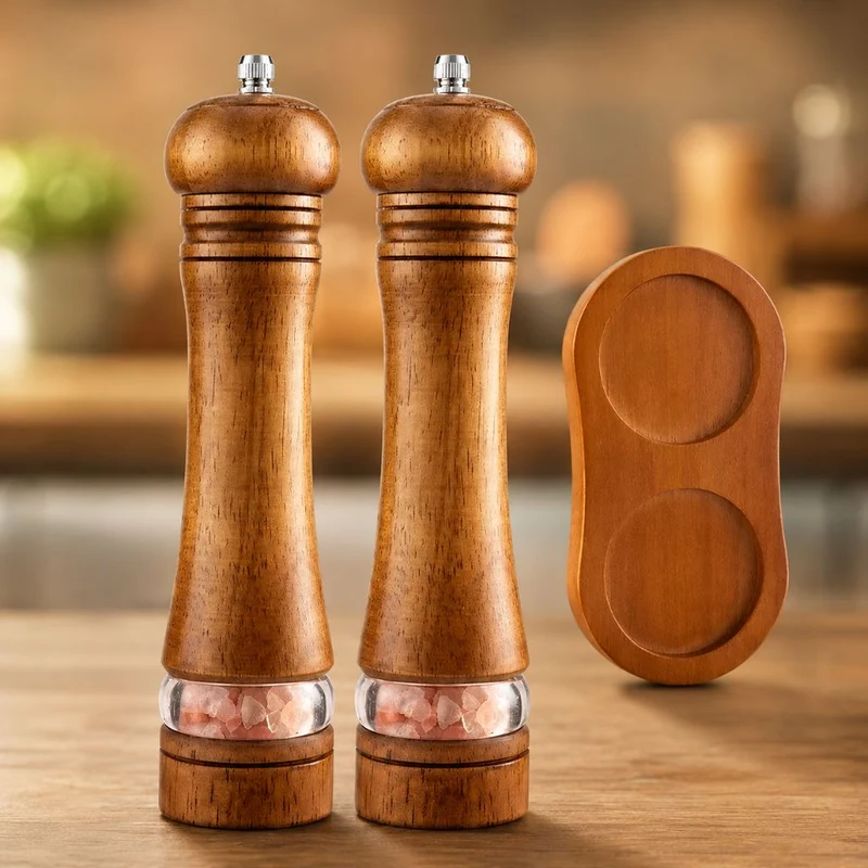 Handmolen Hout Zout Peper Verstelbaar Maalwerk Keuken Tafel Kruiden Specerijen Ambachtelijk Malen Eetkamer | Sansoti