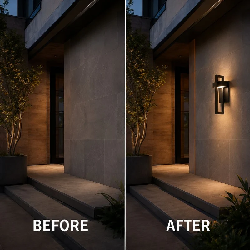 Buitenwandlamp Zwart Up Down Verlichting IP65 Waterdicht Tuin Terras Balkon Staal Glas E27 2 Maten Buiten | Sansoti