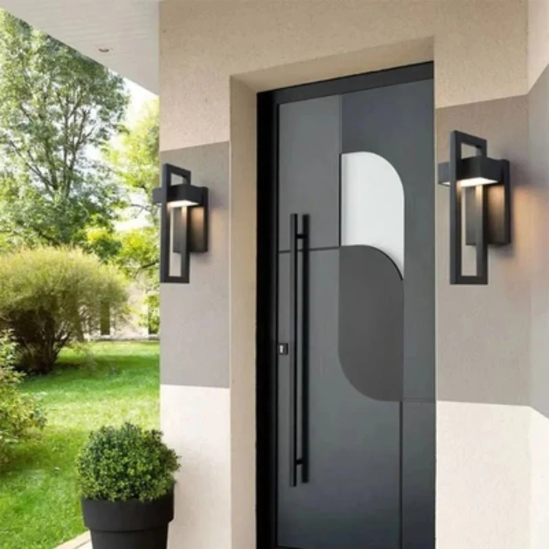 Buitenwandlamp Zwart Up Down Verlichting IP65 Waterdicht Tuin Terras Balkon Staal Glas E27 2 Maten Buiten | Sansoti